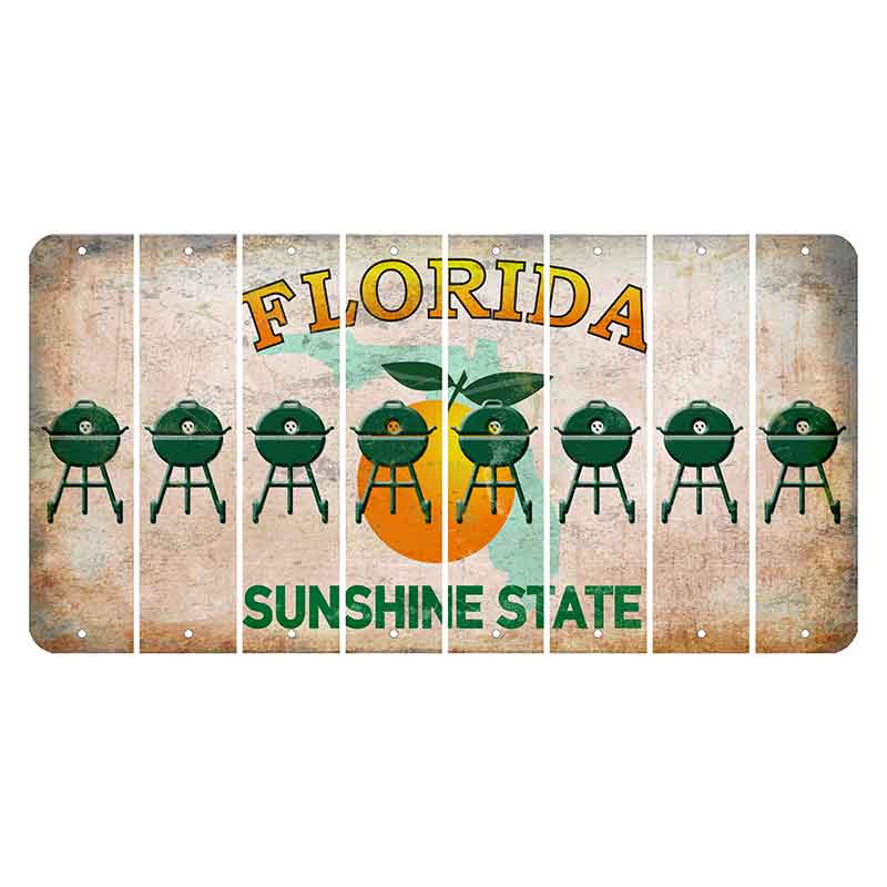 Florida Citrus Orange Cut License Plate Strips (Set of 8)