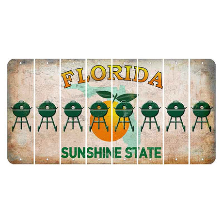 Florida Citrus Orange Cut License Plate Strips (Set of 8)