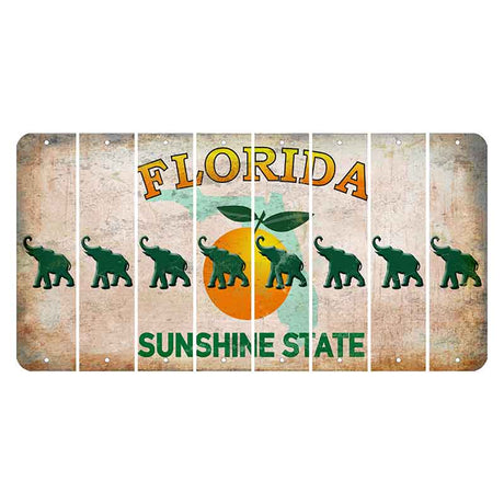 Florida Citrus Orange Cut License Plate Strips (Set of 8)