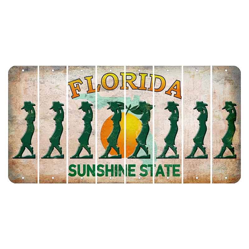 Florida Citrus Orange Cut License Plate Strips (Set of 8)