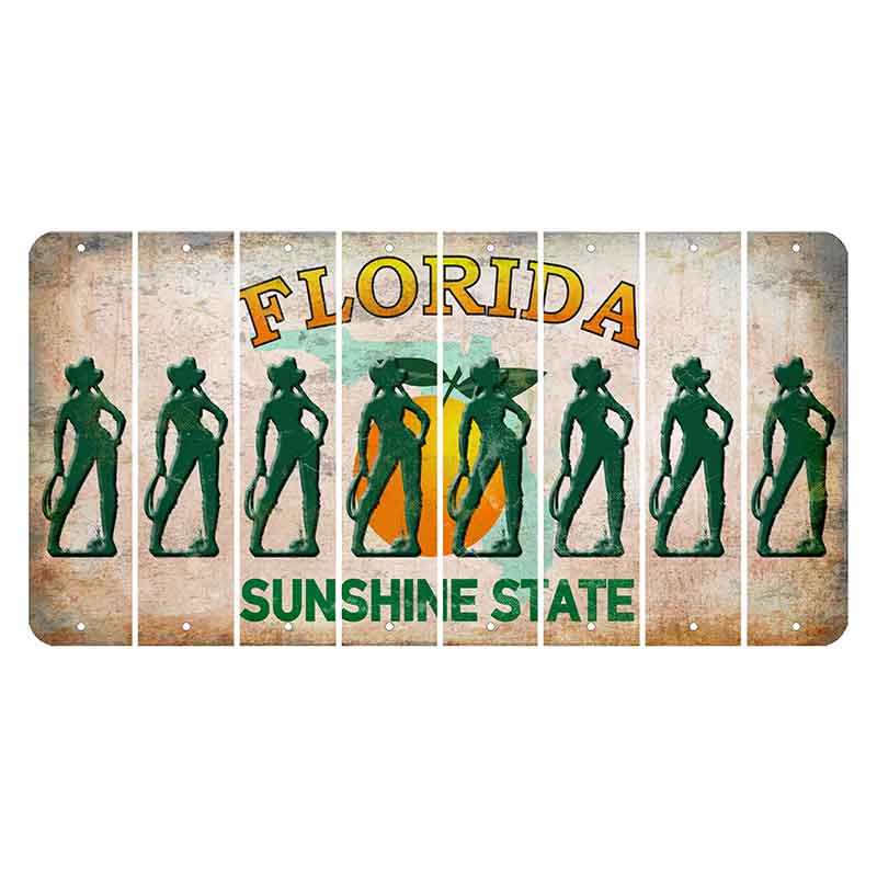 Florida Citrus Orange Cut License Plate Strips (Set of 8)