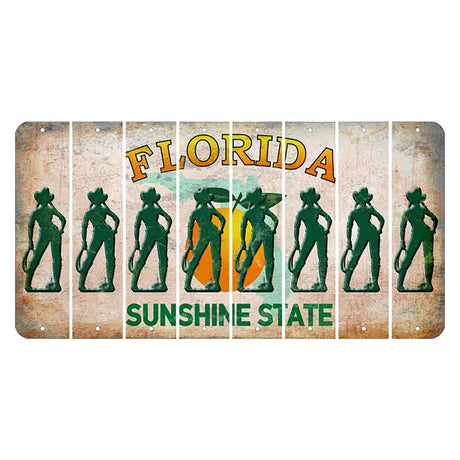 Florida Citrus Orange Cut License Plate Strips (Set of 8)