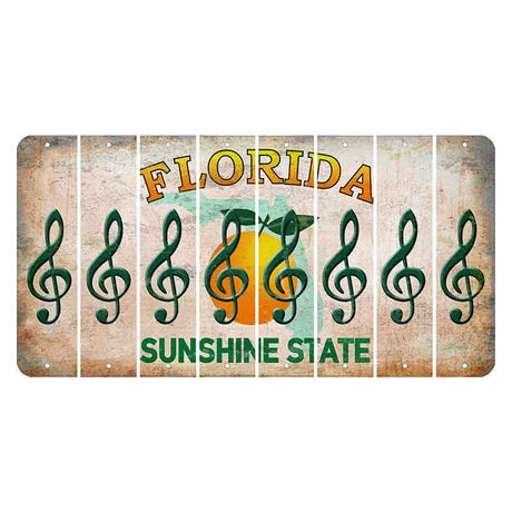 Florida Citrus Orange Cut License Plate Strips (Set of 8)