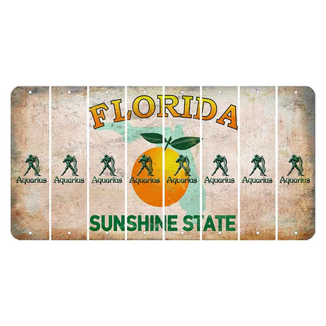 Florida Citrus Orange Cut License Plate Strips (Set of 8)