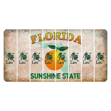 Florida Citrus Orange Cut License Plate Strips (Set of 8)