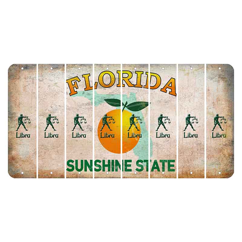 Florida Citrus Orange Cut License Plate Strips (Set of 8)