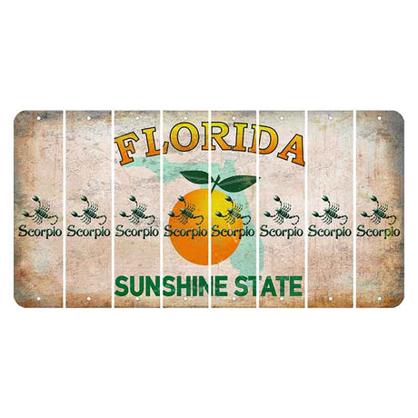 Florida Citrus Orange Cut License Plate Strips (Set of 8)