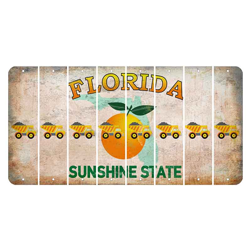 Florida Citrus Orange Cut License Plate Strips (Set of 8)