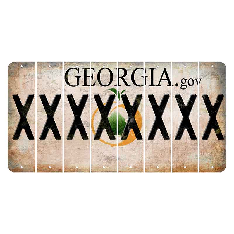 Georgia.gov Cut License Plate Strips (Set of 8) X