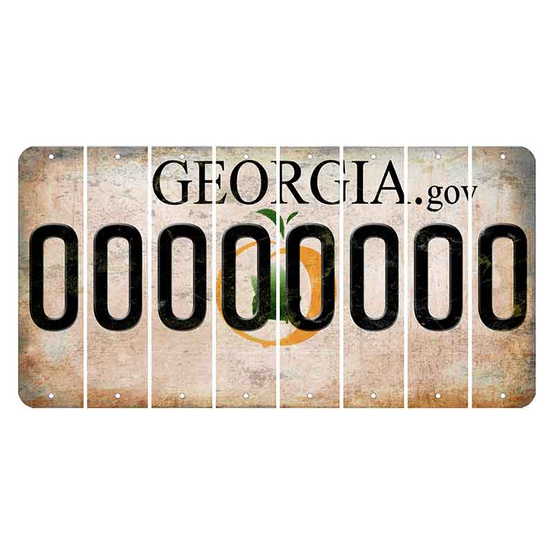 Georgia.gov Cut License Plate Strips (Set of 8) 0