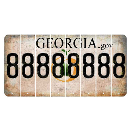 Georgia.gov Cut License Plate Strips (Set of 8)