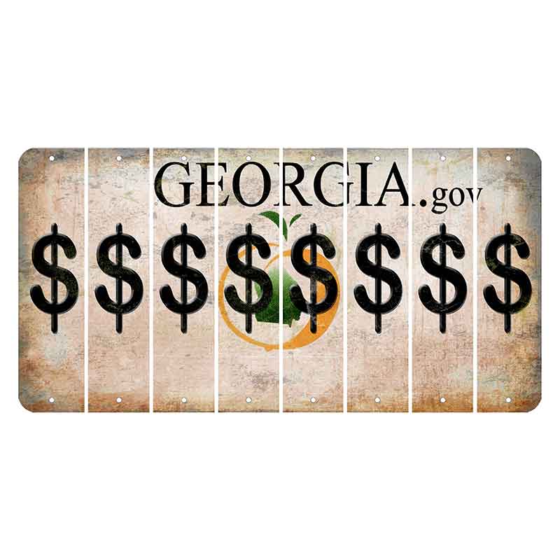 Georgia.gov Cut License Plate Strips (Set of 8)