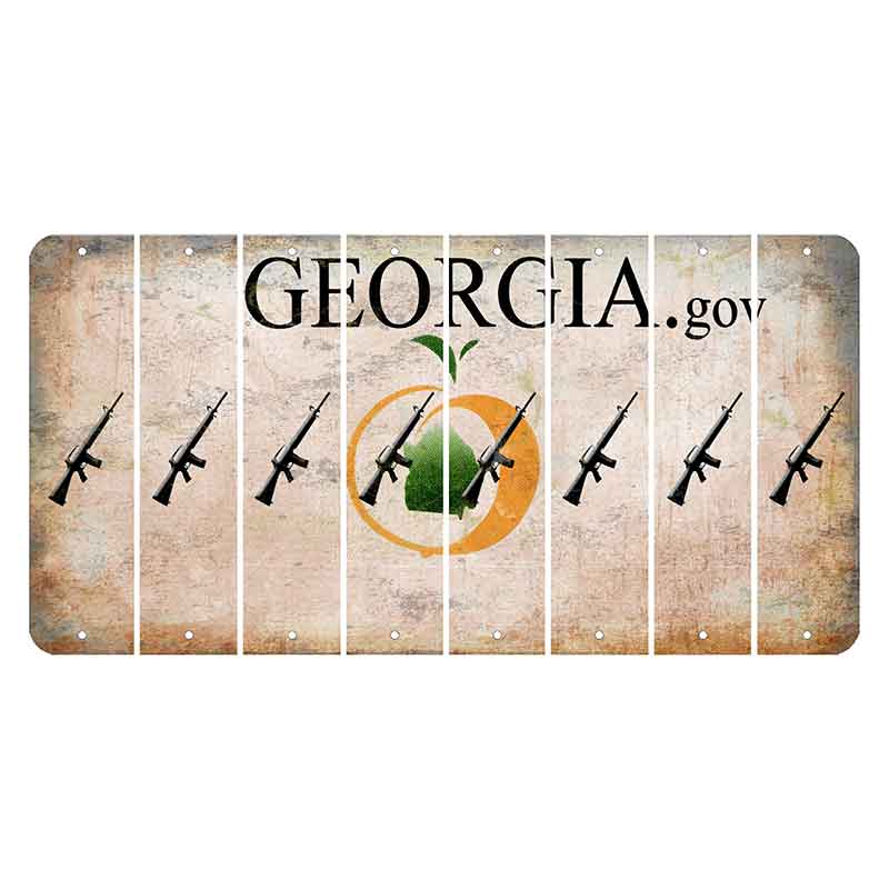 Georgia.gov Cut License Plate Strips (Set of 8) Rifle