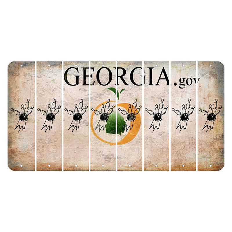 Georgia.gov Cut License Plate Strips (Set of 8) Bowling