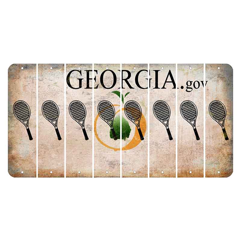 Georgia.gov Cut License Plate Strips (Set of 8) Tennis Racket