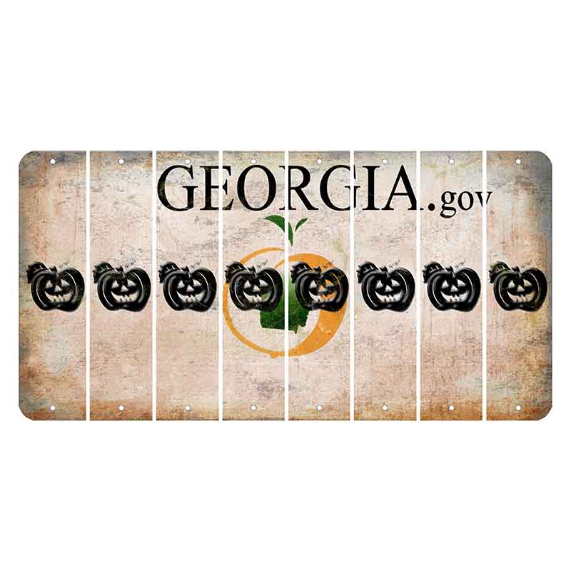 Georgia.gov Cut License Plate Strips (Set of 8) Pumpkin