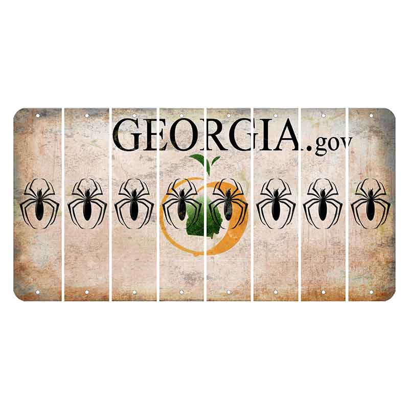 Georgia.gov Cut License Plate Strips (Set of 8) Spider