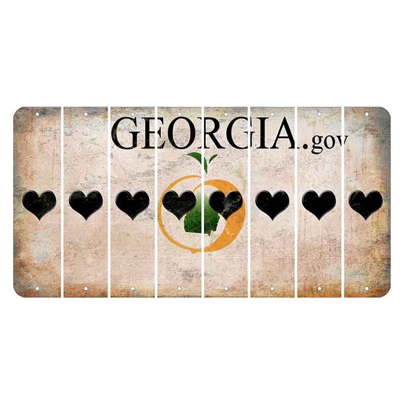 Georgia.gov Cut License Plate Strips (Set of 8) Heart
