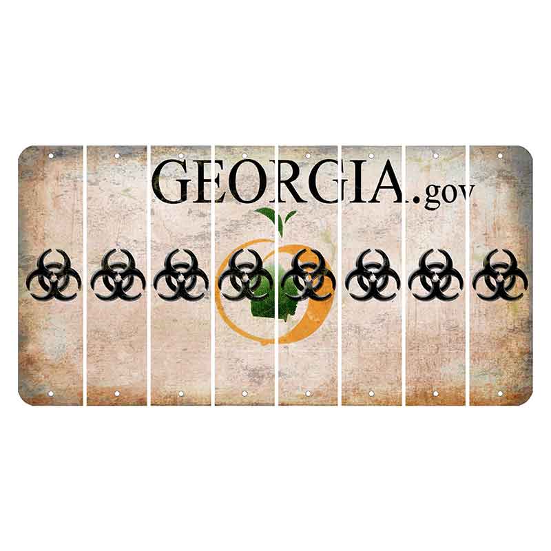 Georgia.gov Cut License Plate Strips (Set of 8) Radioactive