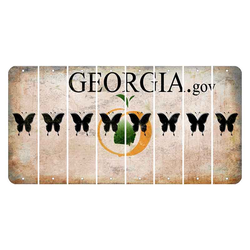 Georgia.gov Cut License Plate Strips (Set of 8) Butterfly