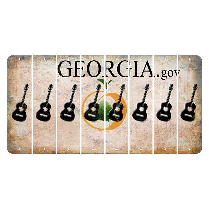 Georgia.gov Cut License Plate Strips (Set of 8) Guitar
