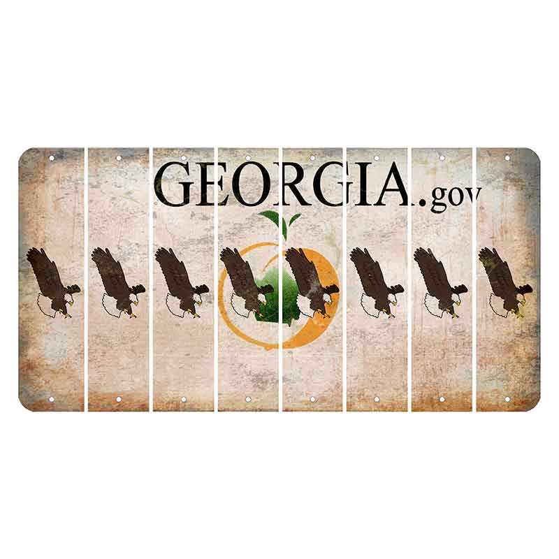 Georgia.gov Cut License Plate Strips (Set of 8) Bald Eagle