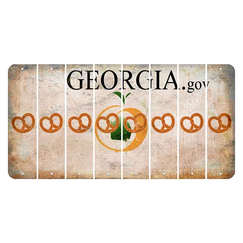 Georgia.gov Cut License Plate Strips (Set of 8) Pretzel