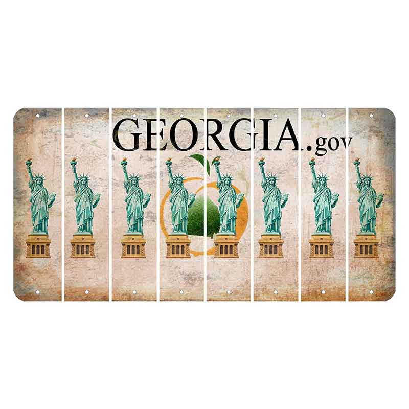 Georgia.gov Cut License Plate Strips (Set of 8) Statue of Liberty