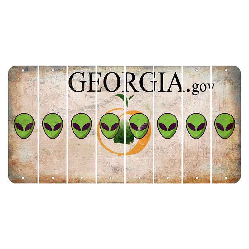 Georgia.gov Cut License Plate Strips (Set of 8) Alien