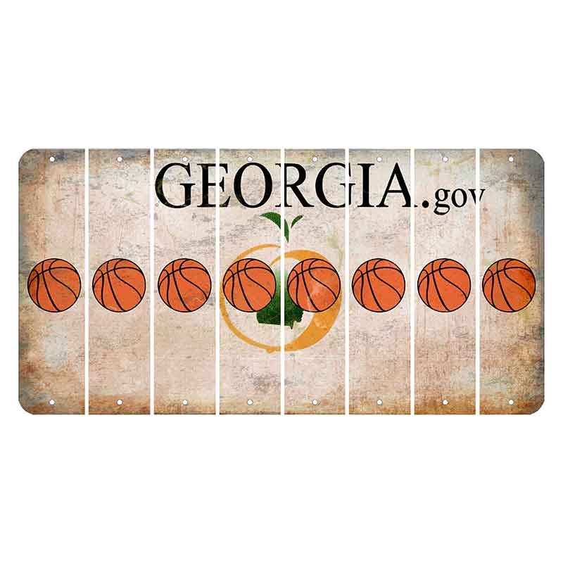 Georgia.gov Cut License Plate Strips (Set of 8) Basketball
