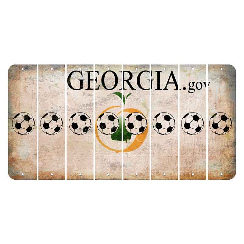 Georgia.gov Cut License Plate Strips (Set of 8) Soccerball
