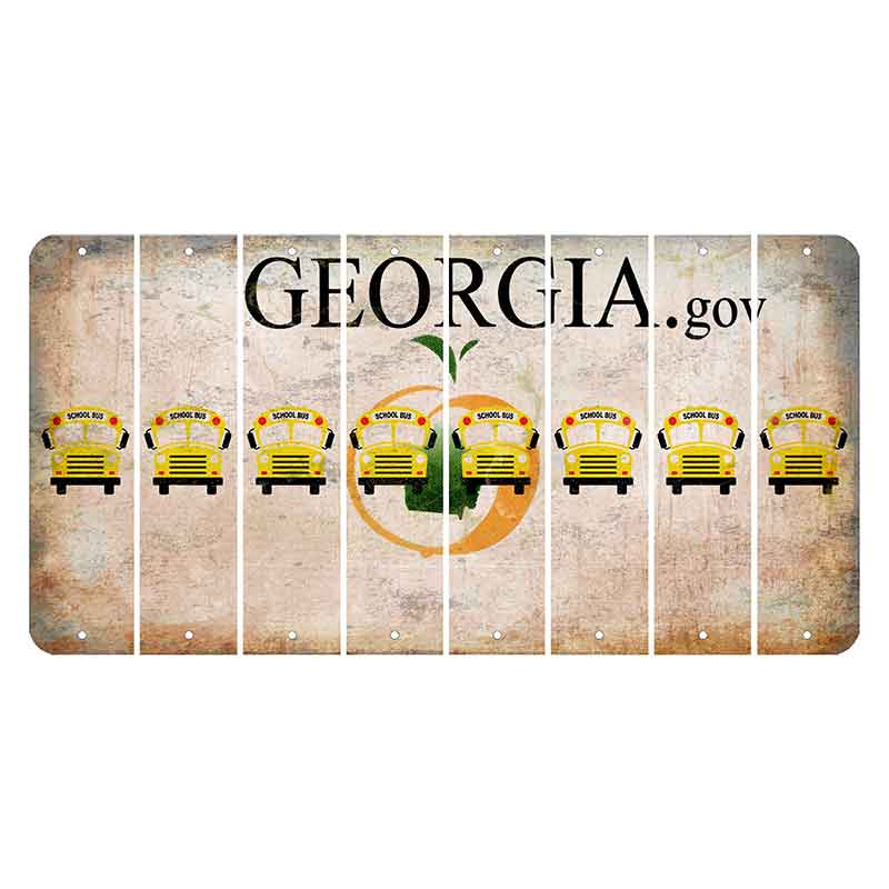 Georgia.gov Cut License Plate Strips (Set of 8) School Bus