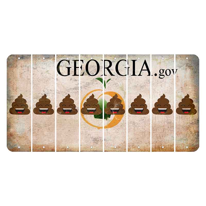 Georgia.gov Cut License Plate Strips (Set of 8) Emoji - Poop