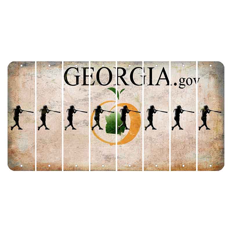 Georgia.gov Cut License Plate Strips (Set of 8) Softball Batter