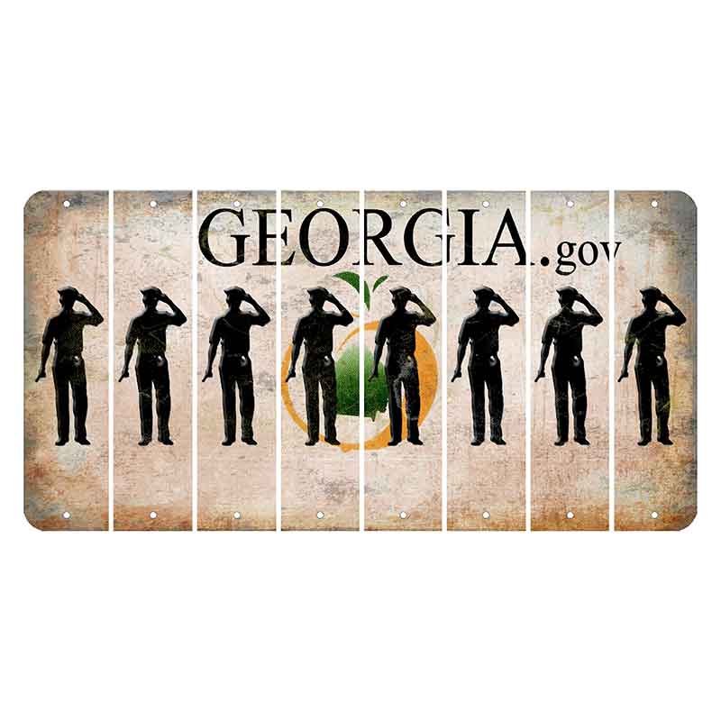Georgia.gov Cut License Plate Strips (Set of 8) Police Officer