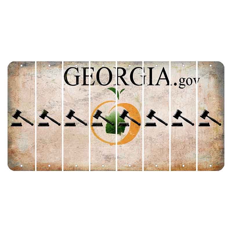 Georgia.gov Cut License Plate Strips (Set of 8) Gavel