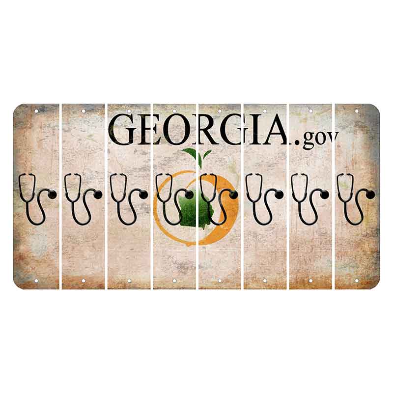 Georgia.gov Cut License Plate Strips (Set of 8) Stethoscope