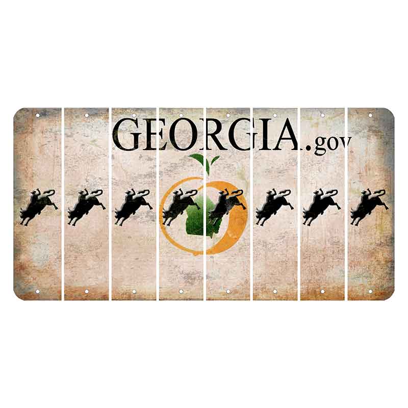 Georgia.gov Cut License Plate Strips (Set of 8) Bull Rider