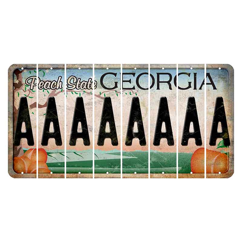 Georgia Peach State Cut License Plate Strips (Set of 8) A