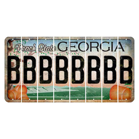 Georgia Peach State Cut License Plate Strips (Set of 8)