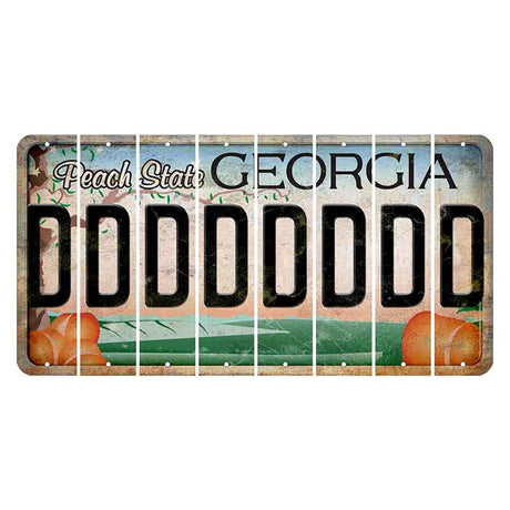 Georgia Peach State Cut License Plate Strips (Set of 8)