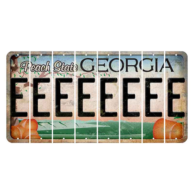 Georgia Peach State Cut License Plate Strips (Set of 8) E