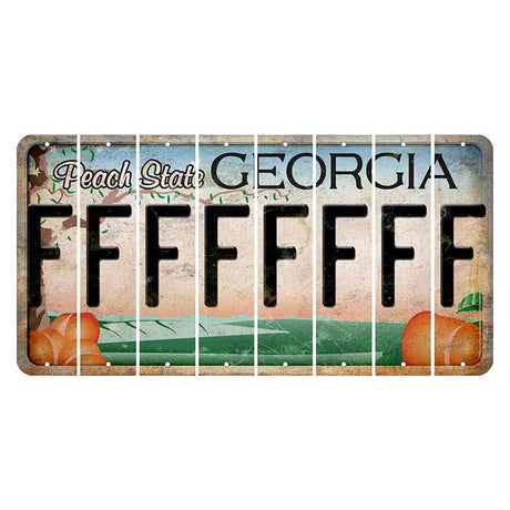 Georgia Peach State Cut License Plate Strips (Set of 8)