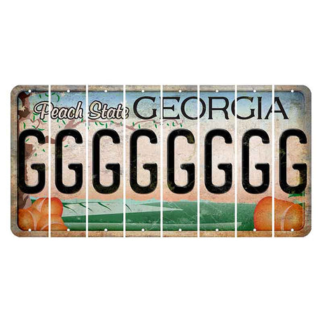 Georgia Peach State Cut License Plate Strips (Set of 8)