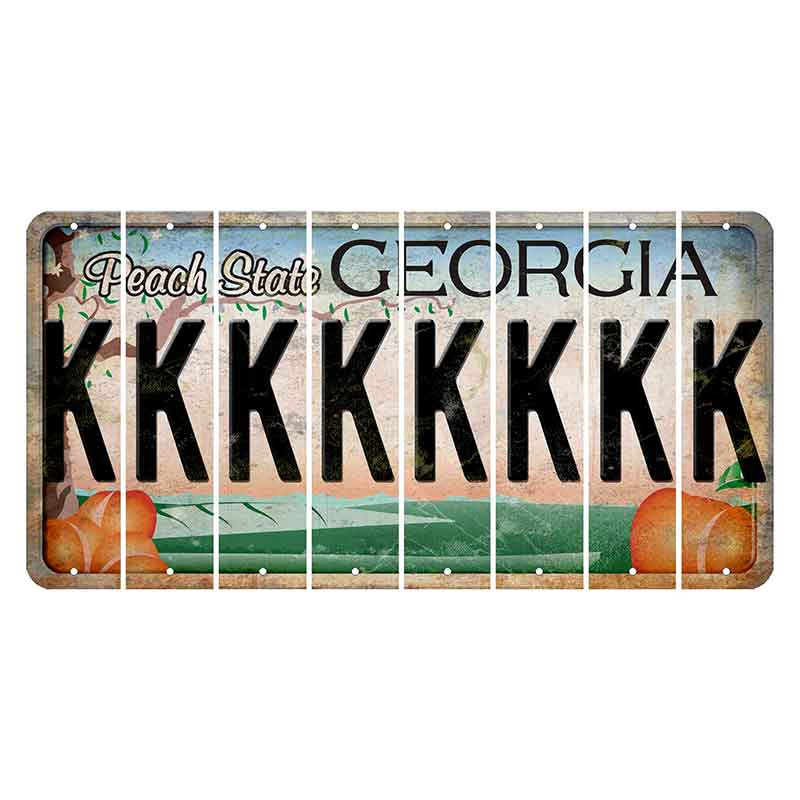 Georgia Peach State Cut License Plate Strips (Set of 8)