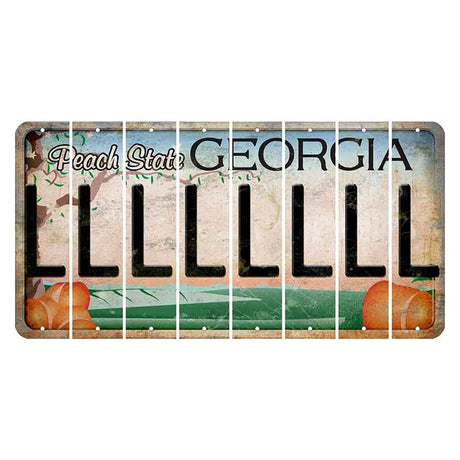 Georgia Peach State Cut License Plate Strips (Set of 8)