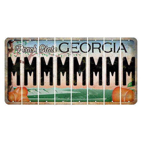 Georgia Peach State Cut License Plate Strips (Set of 8)