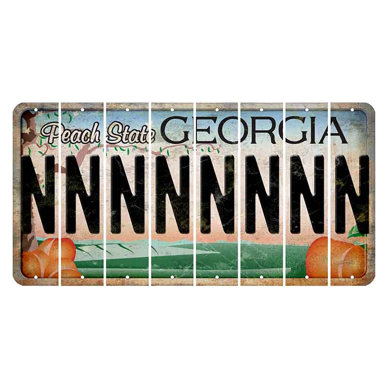Georgia Peach State Cut License Plate Strips (Set of 8) N