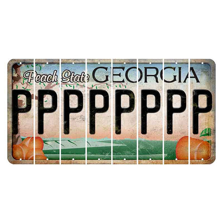 Georgia Peach State Cut License Plate Strips (Set of 8)