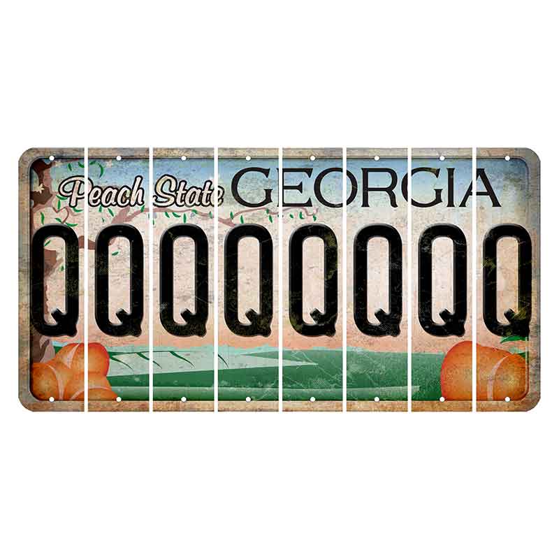 Georgia Peach State Cut License Plate Strips (Set of 8)